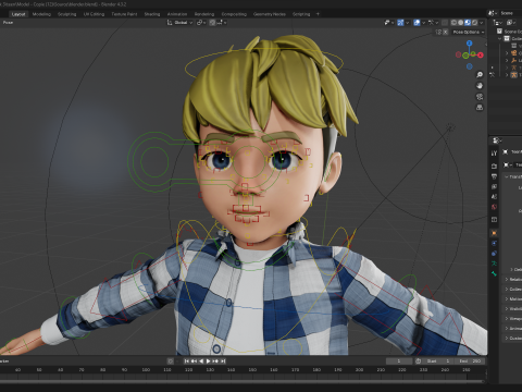 Charming Rigged Stylized 3D Cartoon Boy Character Game 3D मॉडल