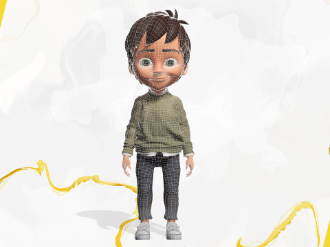 Stylized Happy Boy Rigged 3D Toon Model 3D 模型