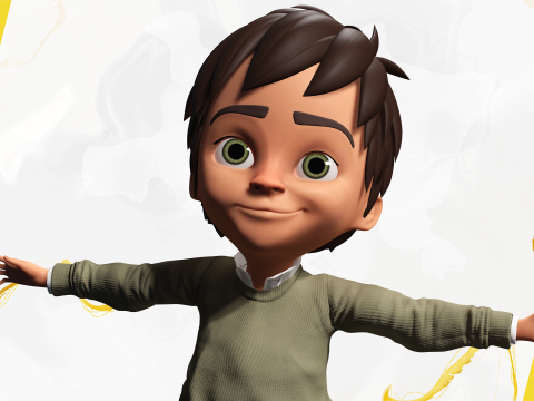 Stylized Happy Boy Rigged 3D Toon Model 3D 模型