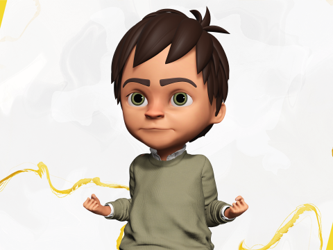 Stylized Happy Boy Rigged 3D Toon Model 3D 模型