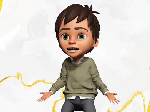 Stylized Happy Boy Rigged 3D Toon Model 3D 模型
