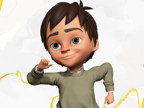 Stylized Happy Boy Rigged 3D Toon Model 3D 模型