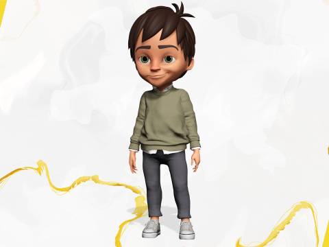 Stylized Happy Boy Rigged 3D Toon Model 3D 模型