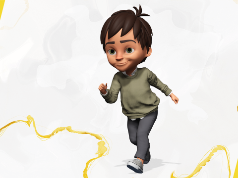 Stylized Happy Boy Rigged 3D Toon Model 3D 模型