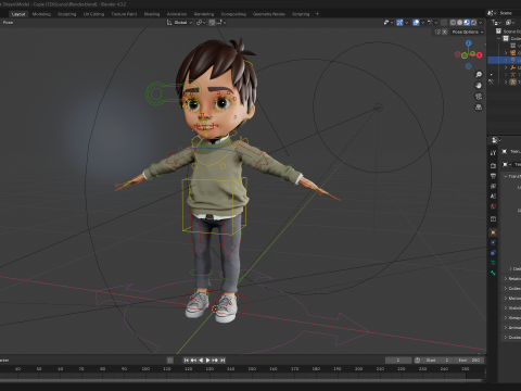Stylized Happy Boy Rigged 3D Toon Model 3D 模型