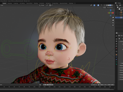 Christmas Sweater Toon Kids 3D Holiday Character Modelo 3D
