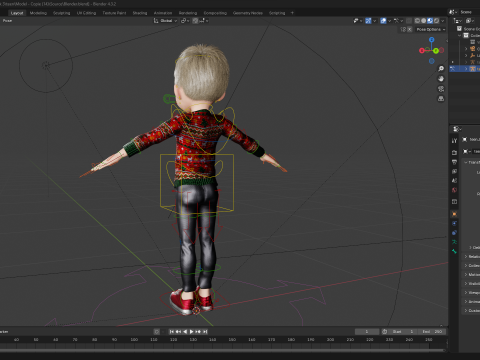 Christmas Sweater Toon Kids 3D Holiday Character Modelo 3D