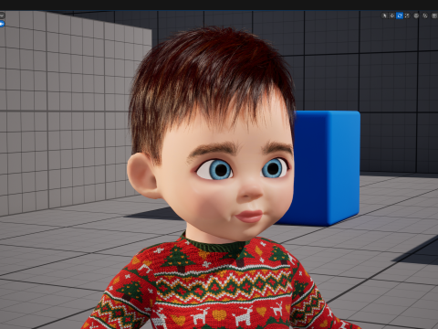 Christmas Sweater Toon Kids 3D Holiday Character Modelo 3D