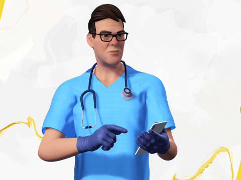 3D Medical Cartoon Doctor Model Full Rigged Toon Medic 3D Model
