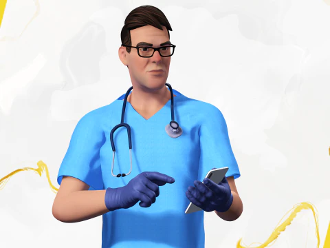 3D Medical Cartoon Doctor Model Full Rigged Toon Medic 3D Model