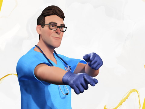 3D Medical Cartoon Doctor Model Full Rigged Toon Medic 3D Model