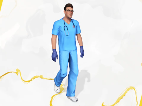 3D Medical Cartoon Doctor Model Full Rigged Toon Medic 3D Model