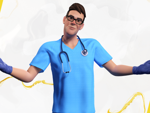3D Medical Cartoon Doctor Model Full Rigged Toon Medic 3D Model