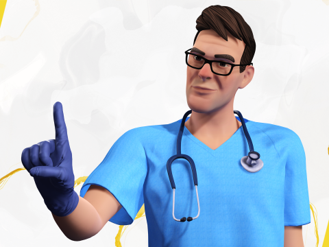 3D Medical Cartoon Doctor Model Full Rigged Toon Medic 3D Model