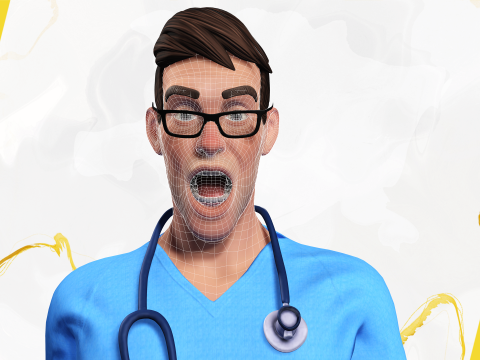3D Medical Cartoon Doctor Model Full Rigged Toon Medic 3D Model