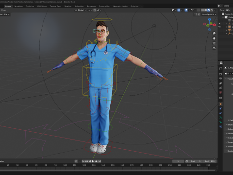 3D Medical Cartoon Doctor Model Full Rigged Toon Medic 3D Model