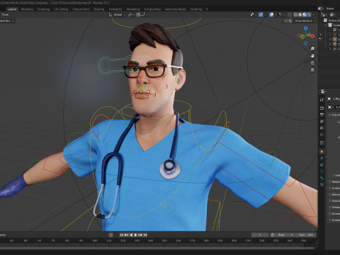 3D Medical Cartoon Doctor Model Full Rigged Toon Medic 3D Model