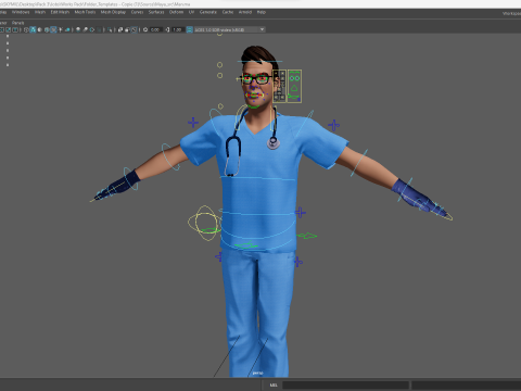 3D Medical Cartoon Doctor Model Full Rigged Toon Medic 3D Model