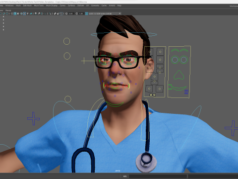 3D Medical Cartoon Doctor Model Full Rigged Toon Medic 3D Model