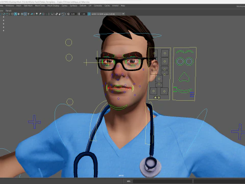 3D Medical Cartoon Doctor Model Full Rigged Toon Medic 3D Model