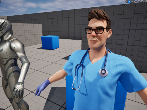 3D Medical Cartoon Doctor Model Full Rigged Toon Medic 3D Model