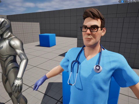 3D Medical Cartoon Doctor Model Full Rigged Toon Medic 3D Model