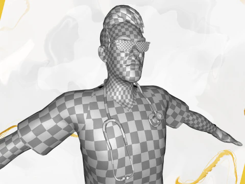 3D Medical Cartoon Doctor Model Full Rigged Toon Medic 3D Model