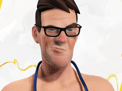 Stylized Cartoon Male Nurse Medical Doctor Character 3D Model