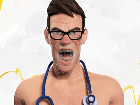 Stylized Cartoon Male Nurse Medical Doctor Character 3D Model