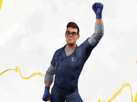 Stylized Cartoon Male Nurse Medical Doctor Character 3D Model