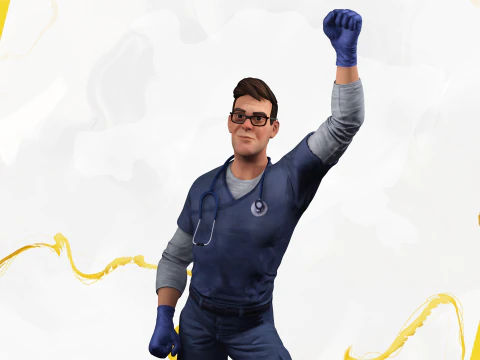 Stylized Cartoon Male Nurse Medical Doctor Character 3D Model