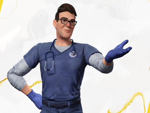 Stylized Cartoon Male Nurse Medical Doctor Character 3D Model