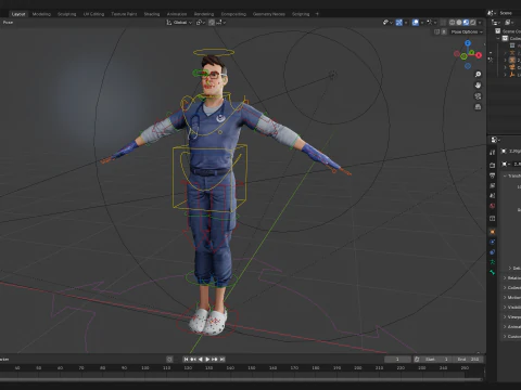 Stylized Cartoon Male Nurse Medical Doctor Character 3D Model