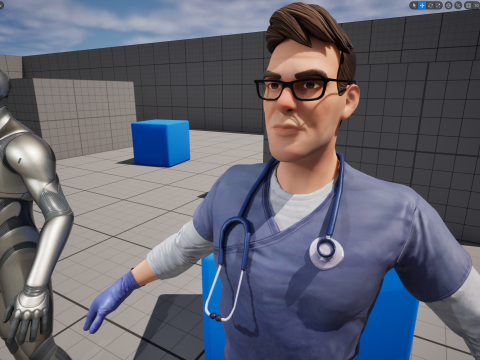 Stylized Cartoon Male Nurse Medical Doctor Character 3D Model