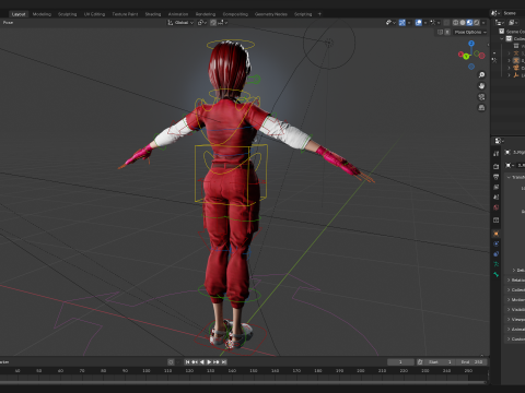 Red Scrubs Cartoon Doctor Fully Rigged Healthcare Worker 3D Model