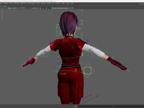 Red Scrubs Cartoon Doctor Fully Rigged Healthcare Worker 3D Model