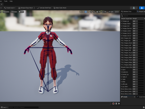 Red Scrubs Cartoon Doctor Fully Rigged Healthcare Worker 3D Model