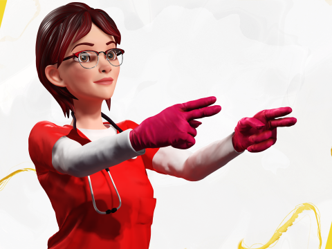 Toon Female Medic Rigged Model Nurse Medical Doctor 3D मॉडल