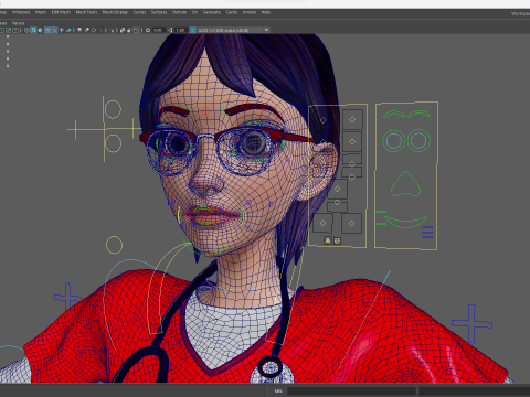 Toon Female Medic Rigged Model Nurse Medical Doctor 3D मॉडल