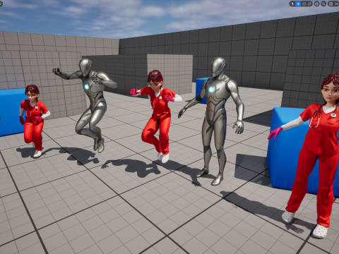 Toon Female Medic Rigged Model Nurse Medical Doctor 3D मॉडल