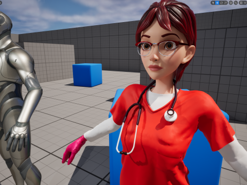 Toon Female Medic Rigged Model Nurse Medical Doctor 3D मॉडल