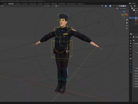 Stylized Cop Cartoon Police Officer Rigged Policeman Modello 3D