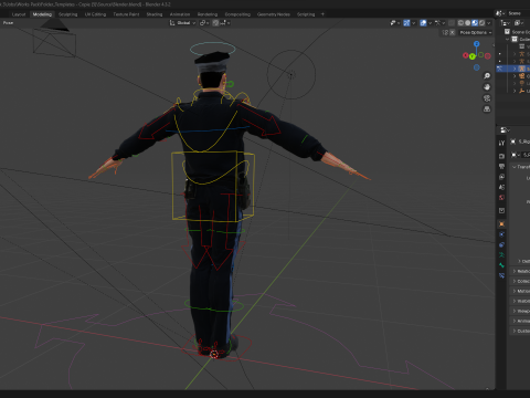 Stylized Cop Cartoon Police Officer Rigged Policeman Modello 3D
