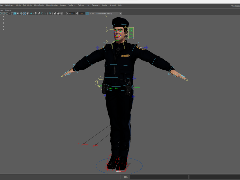 Stylized Cop Cartoon Police Officer Rigged Policeman Modello 3D