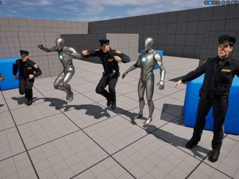 Stylized Cop Cartoon Police Officer Rigged Policeman Modello 3D