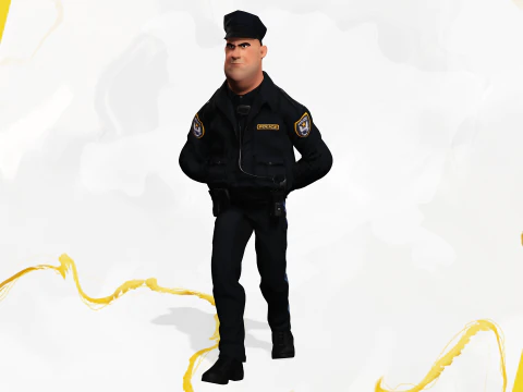 Manipulierter Polizist Toon Charakter Toon Cop 3D Modell