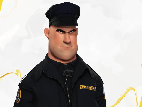 Manipulierter Polizist Toon Charakter Toon Cop 3D Modell