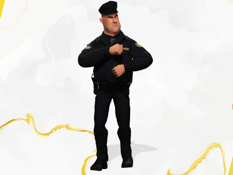 Manipulierter Polizist Toon Charakter Toon Cop 3D Modell