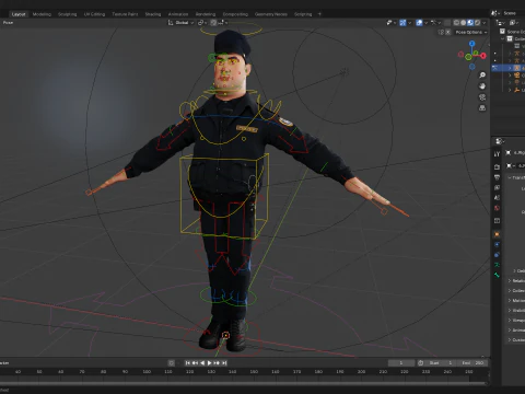 Manipulierter Polizist Toon Charakter Toon Cop 3D Modell