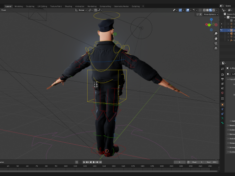 Rigged Police Officer Toon Character Toon Cop 3Dモデル